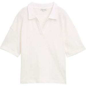 TOM TAILOR - Poloshirt - Wit - Normale Pasvorm - Kwartmouw