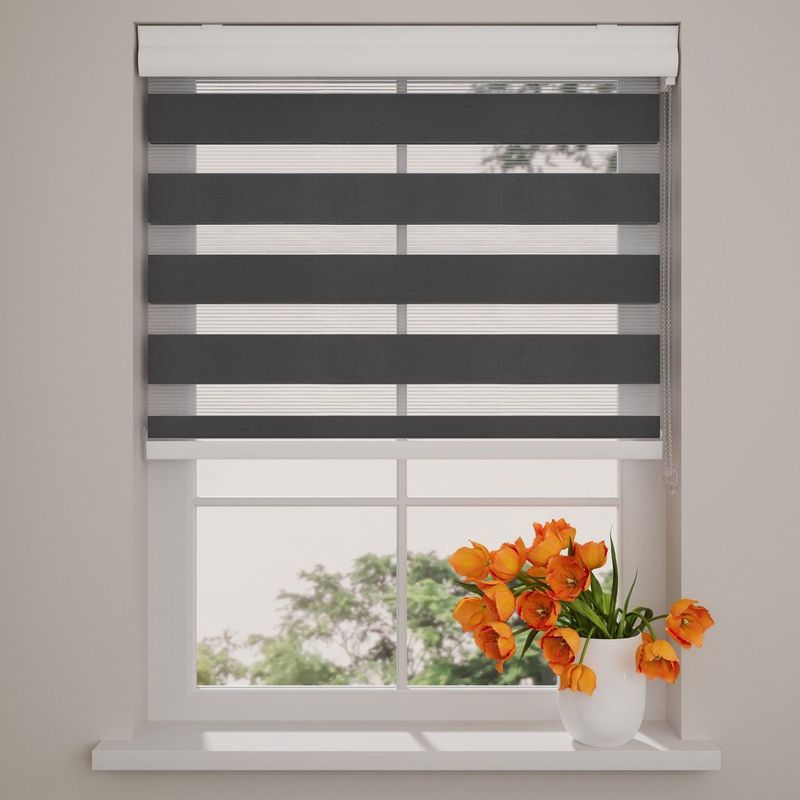 Rolgordijnen - Grijs - Stof