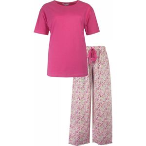 Tenderness Dames Pyjama - Katoen - Ronde Hals - Felroze - Maat S