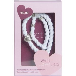 LoveTies Voordeelset Mini + Midi Wit met Bedels