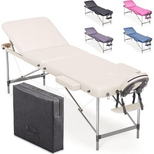 Massagetafel 3-zone aluminium - Inklapbaar en draagbaar massagebed voor fysiotherapie en schoonheid - Inclusief accessoires