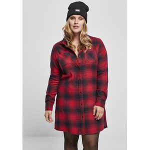 Urban Classics - Check Shirt Korte jurk - 4XL - Rood/Blauw