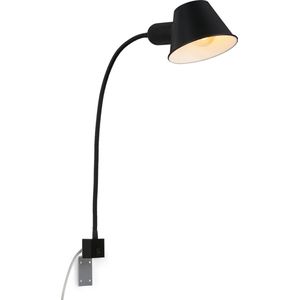 BRILONER bedlamp leeslamp wandlamp flexibel 1xE27 10W zwart tuimelschakelaar