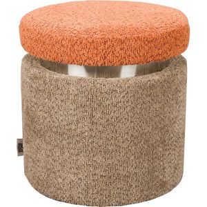 Dutchbone Sen Poef Brown Orange - Bruin