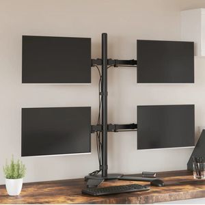 The Living Store Monitorbeugel VESA 75/100 mm zwart staal - Monitorarm - Monitorbeugel - Monitorstandaard - Laptop Stand - Bureausysteem