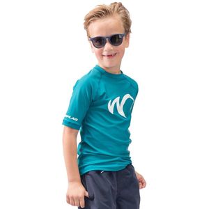 Watrflag Rashguard Valencia Kids - Petrol - UV beschermend surf shirt korte mouw 152