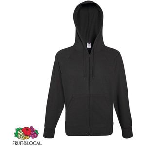 Fruit of the Loom hoodie vest rits lichtgewicht maat L licht grafiet