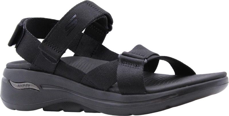 SKECHERS - GO WALK ARCH FIT SANDAL - Zwart - Mesh Knit - Ademend Bovenwerk