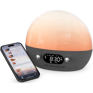 Inga Smart Wake up Light with Wifi App & Bluetooth-luidspreker - Lichtwekker - Zonsopgangwekker - Digitale wekker met 11 White Noise Sound Machine voor kinderen en volwassenen