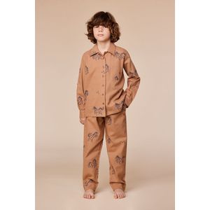Woody Jongens-Heren pyjama bruine pony print - maat M