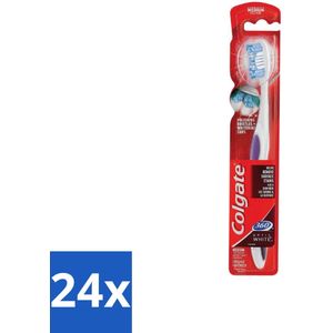 24 x Colgate - Tandenborstel - 360 Optic White Medium- Wit - 1 Tandenborstel - Tandenborstel - Tanden Bleken - Tanden Poetsen - Colgate - 360 Reiniging