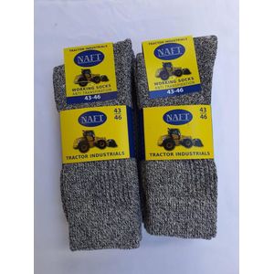 Stevige heren werksokken - 92% katoen - maat 43/46 - normale lengte - grijs - 6 paar