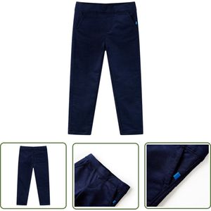 vidaXL Blauwe Kinderbroek - Kinderbroek - Kinderbroek 128 donker marineblauw - Jongensbroek - Meisjesbroek - Denim Broek