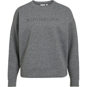 Vila Trui Vireflect Emb Minimalism Sweat 14111417 Medium Grey Melange Dames Maat - M