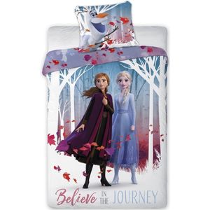 Disney Frozen 2 Journey  Dekbedovertrek - Eenpersoons -  140 x 200 cm - Multi