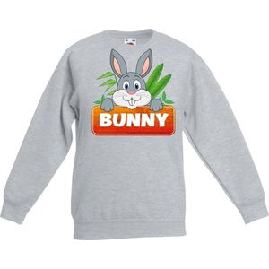 Bunny het konijn sweater grijs voor kinderen - unisex - konijnen trui - kinderkleding / kleding 98/104