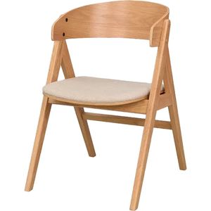 Rowico Home Waterton Houten Eetkamerstoel Naturel - Beige Zitting - Stof - Design - Scandinavisch