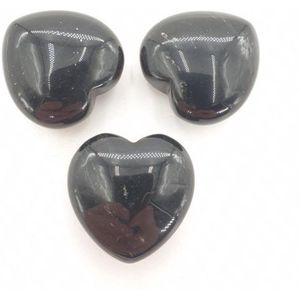 Hart knuffelsteen obsidiaan 3x3 cm