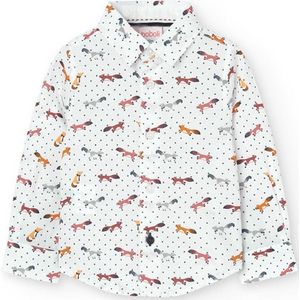 Boboli - Poplin Overhemd - Chemisch Wit - Lange Mouwen