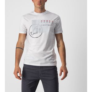 Castelli Casual T-Shirt Heren Wit Zilver - MAURIZIO TEE WHITE SILVER GRAY RED-3XL