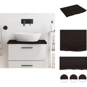 vidaXL Wastafelblad - Wastafelbladen - Blad Voor Wastafel - Tafelblad - Wastafelblad 60x50x2 cm behandeld massief hout donkerbruin