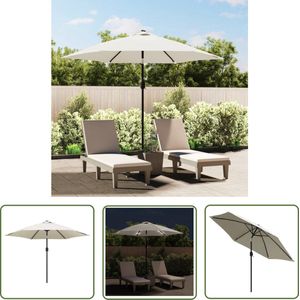 The Living Store Zweefparasol met LED 3 m zandwit - Parasool - Parasol Vlinder - Led Parasol - Strand Parasols - Tuingereedschap