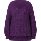 Janet & Joyce - Dames - Trui oversized V-hals - Paars - Maat 42+