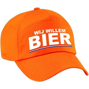 Wij Willem BIER pet / baseball cap oranje - dames en heren - Koningsdag - EK/ WK/ Holland supporter