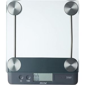 Pro Digitale Keukenweegschaal Glas Metaal Transparant 25 x 24 x 25 cm - Precisie Keukenweegschaal