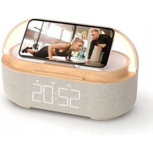 PULUZ - Digitale Wekkerradio - Draadloze Oplader - Bluetooth-luidspreker - Slimme Wekker - Nachtlampje - Dimbaar LED-display