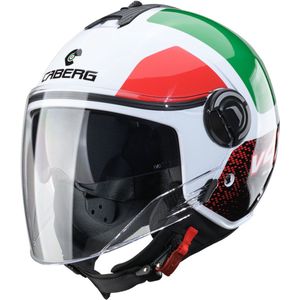 Caberg - Riviera V4 X - Jethelm - Wit Rood Groen - Polycarbonaat