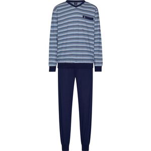 Robson Pyjama - Katoen - Gestreept - Blauw - Maat 56