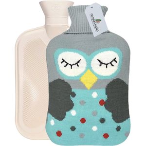 Warmwaterkruik 2 Liter met Gebreide Hoes - Warm en Koud Kompres voor Pijnverlichting