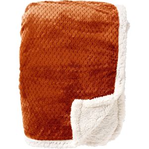 Dutch Decor - CODY - plaid 150x200 cm - sherpa fleece deken - Potters Clay - oranje