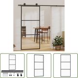 The Living Store Schuifdeur - Glas en aluminium - 90 x 205 cm - ESG-glas - Geruisloos