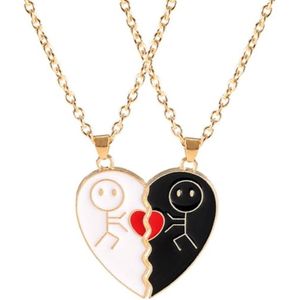 Halsketting met Hartjes voor Koppels - Verstelbare Partnerketting