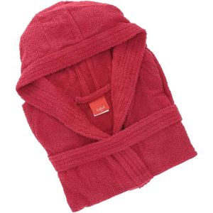 Badjas voor volwassenen - 100% katoen - bordeauxrood - maat M