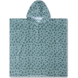 Swim Essentials Strandponcho - Badcape Kinderen - Poncho Handdoek - Groen Panterprint - 65 x 65 cm