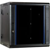 DSIT 12U wandkast (kantelbaar) met glazen deur 600x600x635mm (BxDxH) - serverbehuizing - serverrack - serverkast - 19 inch