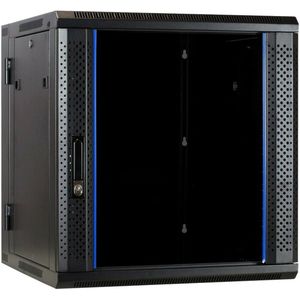 DSIT 12U wandkast (kantelbaar) met glazen deur 600x600x635mm (BxDxH) - serverbehuizing - serverrack - serverkast - 19 inch