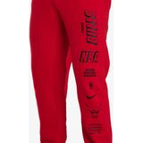 Nike - Fleece Trainingsbroek - Rood - Normale Pasvorm - Met Opgedrukte Logo's