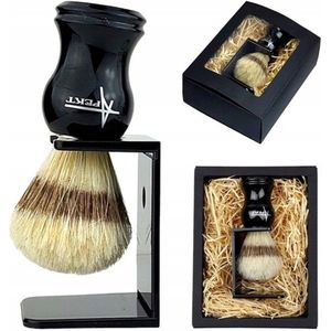 Scheerkwast Natuurhaar Dicht & Groot met Standaard - Luxe Cadeau