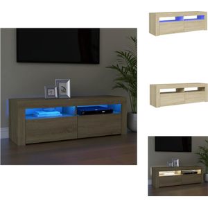 vidaXL TV-meubel Sonoma Eiken - 120x35x40 cm - RGB LED-verlichting - Kast