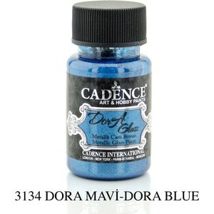 Cadence Dora Glas & Porselein verf Metallic Dora blauw 01 013 3134 0050  50 ml