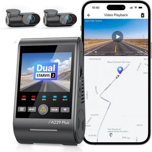 Dashcam voor auto voor en achter – Dual dashcam – Voor- en achtercamera – Autocamera – Full HD dashcam – Dashcam met nachtzicht – Dashcam met bewegingssensor – Groothoeklens – Parkeermodus – Loop recording – Dashcam met SD-kaart
