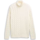 Tom Tailor Denim Relaxed fit coltrui met kabelpatroon