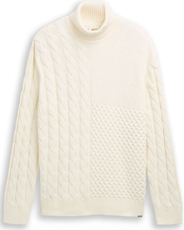 Tom Tailor Denim Relaxed fit coltrui met kabelpatroon