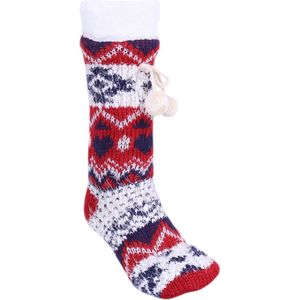 Marineblauwe en rode sleepsokken