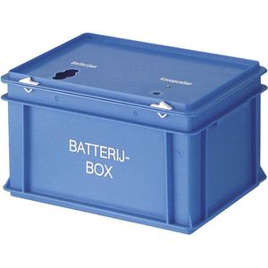 Batterijbox blauw 20 liter 40x30x23,5cm - Inzamelbox voor lege batterijen