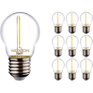 Voordeelpak 10x Noxion Lucent LED E27 Kogel Filament Helder 1.4W 136LM - 827 Zeer Warm Wit | Vervangt 15W.